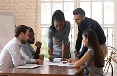 reunião de integrantes de uma equipe
